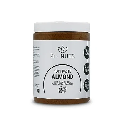 Abbildung von Pi nuts Mandelpaste 100% ohne Zusatzstoffe, Konservierungsmittel ‎Mandelcreme aus gerösteten und geschälten Mandeln Mandelmus Zum Backen, Desserts Frühstück 1 kg