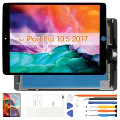 Abbildung von Ersatzbildschirm für iPad Pro 26,7 cm (10,5 Zoll) 2017 A1701 A1709, LCD Display, Touchscreen Digitalisierer, Glasscheibe, komplette Montage mit Reparaturwerkzeugen (schwarz)