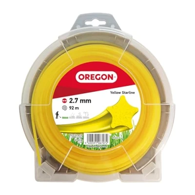 Abbildung von Oregon Yellow Star Trimmerfaden für Freischneider und Rasentrimmer, mit fünf Schneidkanten, Nylon in Profiqualität, kompatibel handelsüblichen Freischneidern, 2,7 mm 92 m (‎69 432 Y)