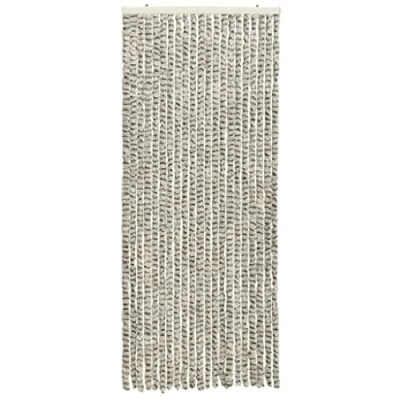 Abbildung von vidaXL Insektenschutz Vorhang Flauschvorhang Plüschvorhang Türvorhang Fadenvorhang Fliegenschutz Wohnwagen Camping Hellgrau Dunkelgrau 56x185cm Chenille