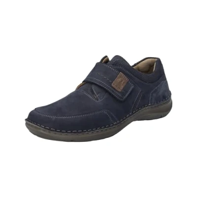 Abbildung von Josef Seibel Herren Kletthalbschuhe New Anvers 83,Weite K (Extra weit),Wechselfußbett,Klettverschluss,Klettschuhe,Indigo,39 EU