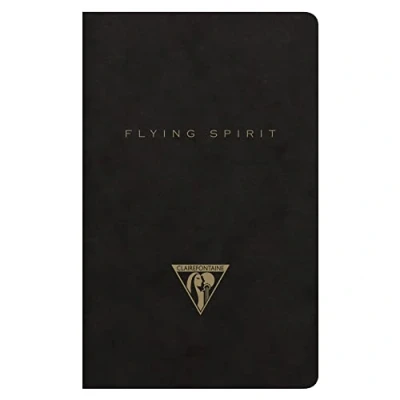 Abbildung von Clairefontaine 102586C Heft Flying Spirit, liniert 7,5x12 cm, 48 Blatt, Velinpapier elfenbein 90g, Fadenbindung, Schwarz, in Retro Designs sortiert, 1 Stück
