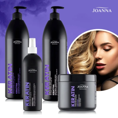 Abbildung von Joanna Professional Keratin Haarmaske für brüchiges Haar innovativer Komplex mit Wirkstoffen aktiven Haarwuchs professionelles Produkt gegen Haarausfall &amp; Haarbruch 500 g