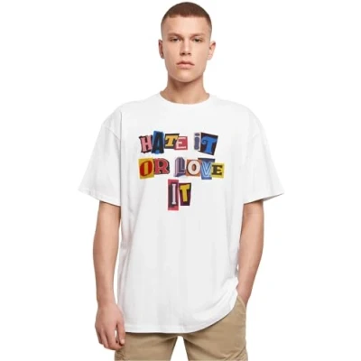 Abbildung von Upscale by Mister Tee HATE IT OR LOVE Tshirt print, Herren, Größe: Small, White