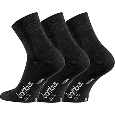 Abbildung von TippTexx 24 6 Paar seidige Bambus Socken, Geruchs Killer mit Anti Loch Garantie (as3, numeric, numeric_43, numeric_46, regular, Kurzer Schaft Schwarz)