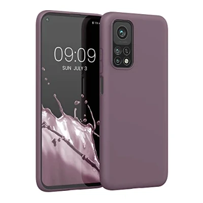 Abbildung von kwmobile Hülle kompatibel mit Xiaomi Mi 10T / Pro weiches TPU Silikon Case Cover geeignet für kabelloses Laden Grape
