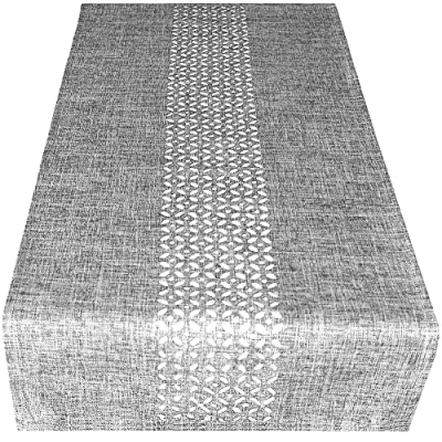 Abbildung von matches21 HOME &amp; HOBBY Tischdecke Tischläufer Durchbrochene Ornamente grau 40x90 cm (1 tlg)