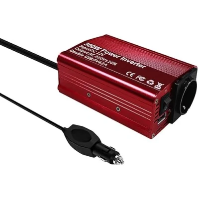 Abbildung von revolt Spannungswandler 12V: 300 Watt Kfz auf 230 Volt, 2X USB, 600 W Spitzenlast (Stromwandler, Wechselrichter Zigarettenanzünder, Apple iPhone Ladekabel)