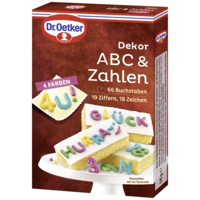 Abbildung von Dr. Oetker Dekor ABC &amp; Zahlen