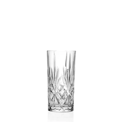 Abbildung von CRISTALICA Longdrinkglas Melodia 360 ml Trinkbecher Kristallglas Retroschliff