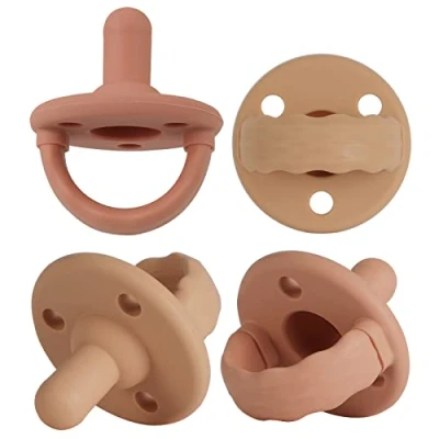Abbildung von Schnuller 4er Pack, Baby Soft Silicone Für Babys von 0+ Monaten (Muted x2 + Apricot x2)