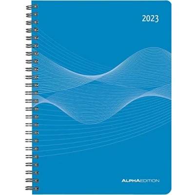 Abbildung von Wochenplaner PP Einband blau 2023 Büro Kalender A5 Cheftimer blue Ringbindung 1 Woche 2 Seiten 128 Alpha Edition