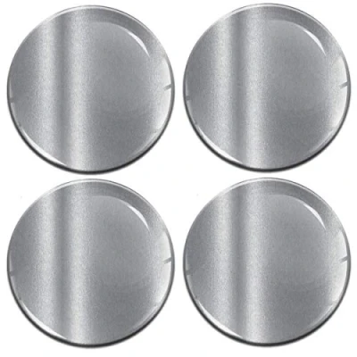 Abbildung von Biomar Labs® 4 x 68mm Aufkleber 3D Silikon Silber Für Radkappen Nabenkappen Radnabendeckel Rad Nabendeckel A 9768