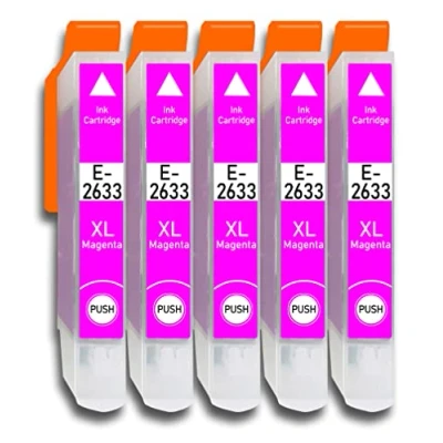 Abbildung von 5er Magenta Druckerpatronen Kompatibel für Epson Nr.26XL Expression Premium XP 510 520 600 605 610 615 620 625 700 710 720 800 810 820