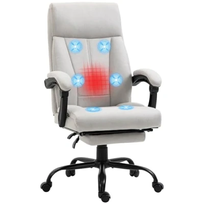 Abbildung von Massage Bürostuhl, 111 119cm PC Stuhl mit Wippfunktion, Heizfunktion