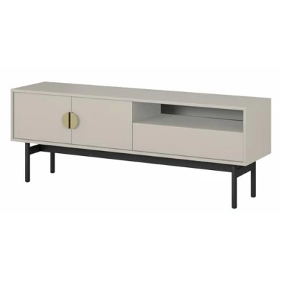 Abbildung von Selsey TV Schrank Board Sideboard Fernsehtisch Fernsehschrank 154 cm Schublade Fach Graubeige Stoon