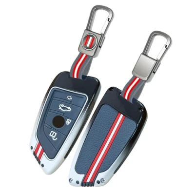 Abbildung von Yamlten BMW Schlüsselhülle,Autoschlüssel Hülle für X1 X2 X3 X5 X6 G30 G20 G01 G02 G11 F15 F16 520 525 320I, 3 Tasten mit Schlüsselanhänger Schwarz…