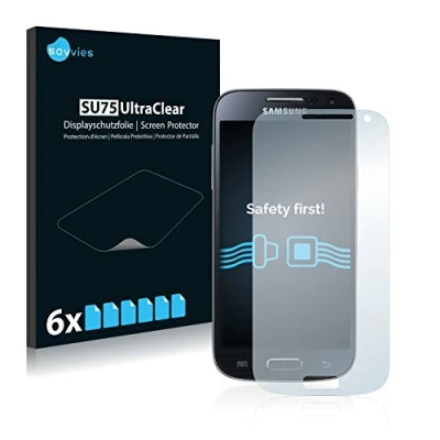 Abbildung von Savvies 6 Stück Schutzfolie für Samsung Galaxy S4 Mini LTE (4G) I9195 Displayschutz Folie Ultra Transparent