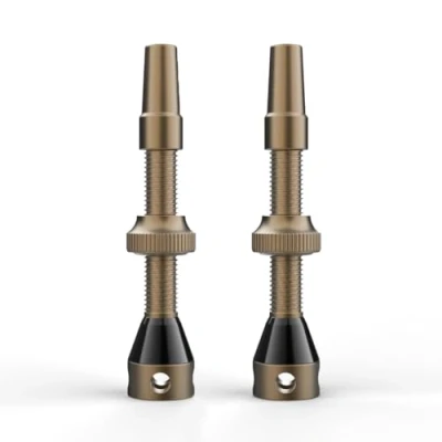 Abbildung von Shredr. Tubeless Ventile Set Presta Für Schlauchlos Reifen Superleichtes Alu, bunt eloxiert, französisches Ventil Normale Felgen (Bronze, 44mm)
