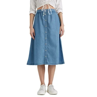 Abbildung von DeFacto Damen Z1722AZ Skirt, MID Blue, 36