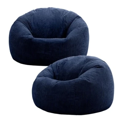 Abbildung von Icon Kingston Sitzsack Cord, Dunkelblau, 2er Pack, Erwachsene mit Füllung, Bean Bag, Cord Sessel, Lounge Stuhl, Schlafzimmer, Wohnzimmer, Wohnzimmer Möbel