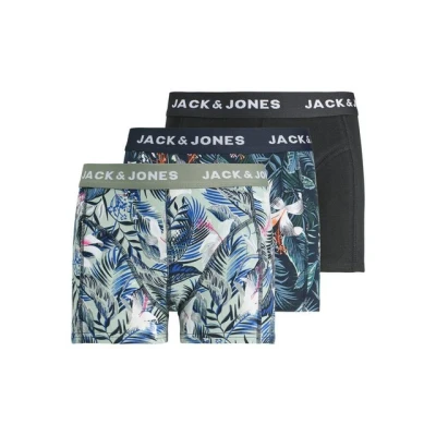 Abbildung von Jack &amp; Jones Junior Jacbrady Flower Trunks JNR 3 PACK Panties für Kinder, Größe: 176, Sky captain/iceberg green/black