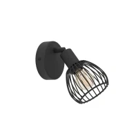 Abbildung von EGLO Wandlampe Sonnino, Wandleuchte innen mit schwenkbarem Spot, Wandspot Industrial aus schwarzem Metall, Wand Lampe für Wohnzimmer und Schlafzimmer, E14 Fassung, Schwarz
