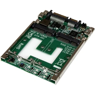 Abbildung von StarTech.com Dual mSATA SSD auf 2,5&quot; SATA RAID Adapter / Konverter 2 fach zu 2,5 Zoll (6,4cm) Gehäuse