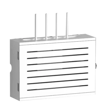 Abbildung von MNBVH Holz Router Regal, WiFi Storage Box, Box Wandhalterung, WLAN Wandbehang Dekorative Kabel Management Wand Regal Weiß