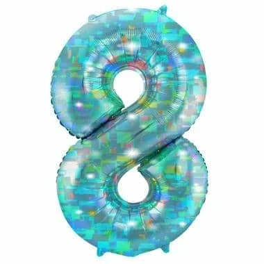 Abbildung von Heliumballon Nummer 8 Galactic Aqua 101cm