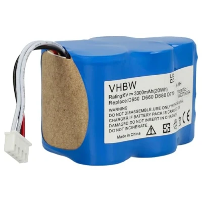 Abbildung von vhbw Akku kompatibel mit Ecovacs Deebot D63s, D73, D76, D62, D63, D65, D73n, D77, D79 Home Cleaner Heimroboter (3300mAh, 6V, NiMH)