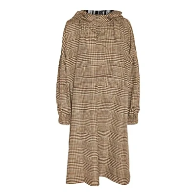 Abbildung von NOISY MAY Damen NMSKY L/S Printed RAINPONCHO NOOS Regenponcho, Sugar Swizzle/Checks:Java &amp; Chipmunk, ONE Size