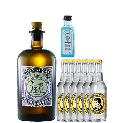 Abbildung von Gin Set Monkey 47 Schwarzwald Dry 0,5 Liter + Bombay Sapphire 5 cl Miniatur 6 Thomas Henry Tonic Water 0,2