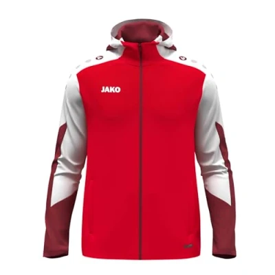 Abbildung von JAKO Unisex Kapuzenjacke Dynamic, rot/weiß/dunkelrot, 4XL