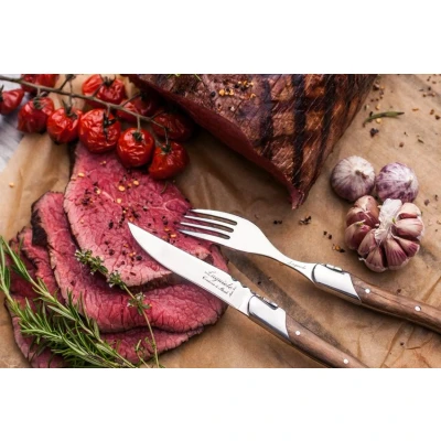Abbildung von Laguiole Style de Vie Luxury Line Set von 6 Steakmessern in Luxusbox Olivenholz