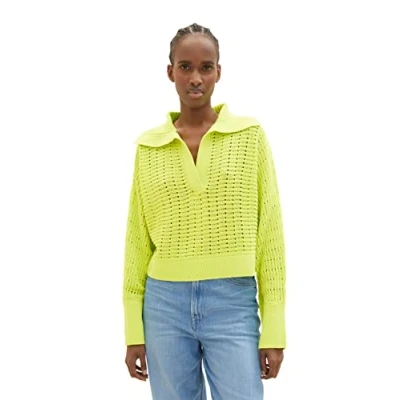 Abbildung von TOM Tailor Denim Strickpullover, Damen, Größe: Medium, Neon lime