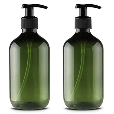 Abbildung von Alledomain 2PCS 500ml / 17oz Leere nachfüllbare Plastiklotionspumpenflaschen, Shampoo Körperwaschcreme Duschgel Aufbewahrungshalter(grün)