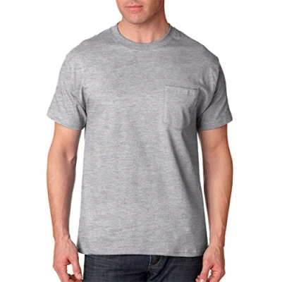 Abbildung von Hanes Herren T Shirt Beefy Kurzarm mit Tasche, Leichter Stahl, X Groß