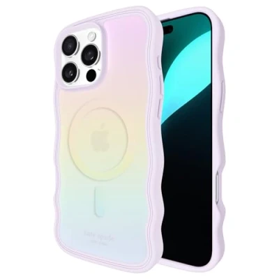 Abbildung von kate spade new york iPhone 16 Pro Max Hülle Kompatibel mit MagSafe Designer Handyhülle Wellenförmiger Opal Irisierend