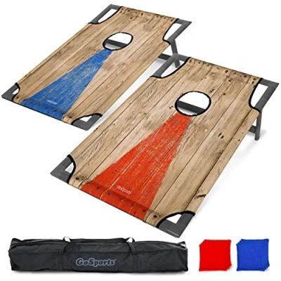 Abbildung von GoSports Tragbares Cornhole Toss Spiel Set mit PVC Rahmen, 8 Sitzsäcken und Tragetasche, wählen Sie Ihren Stil