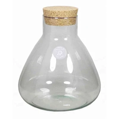 Abbildung von INNA Glas Glasflasche Peppa, mit Korkdeckel, Kegel Rund, klar, 26,5cm, Ø 9cm 22,5cm Aufbewahrungsglas Deko Flasche