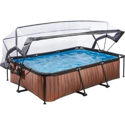 Abbildung von EXIT Pool mit Abdeckung 220x150cm Wood