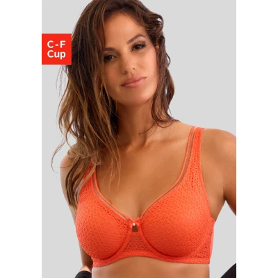 Abbildung von Lascana Minimizer Bügel BH, Damen, Größe: 70C, Red
