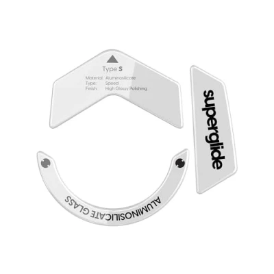 Abbildung von Superglide Schnellste und glatteste Mausfüße/Skates aus ultrastarkem, makellosem Glas, superschnelle, Glatte langlebige Sohle für Logitech 502X [Weiß]