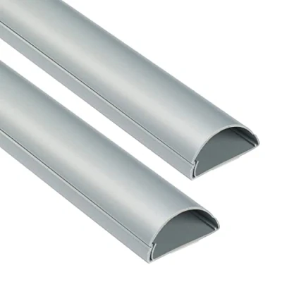 Abbildung von D Line 1M5025A 2PK TV Kabelkanal, Kabelabdeckung, Kabel für wandmontierte Fernsehapparate kaschieren 2x 50mm (B) x 25mm (H) 1 Meter Längen Aluminium Effekt