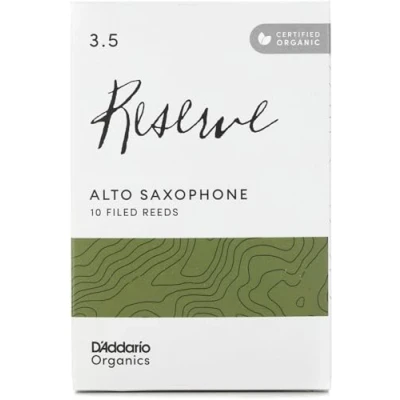 Abbildung von D&#039;Addario Organisch Reserve Alto Saxophon Stimmzungen Saxophonrohre Das erste und einzige Bio Schilfrohr 3.5 Stärke, 10 Packung