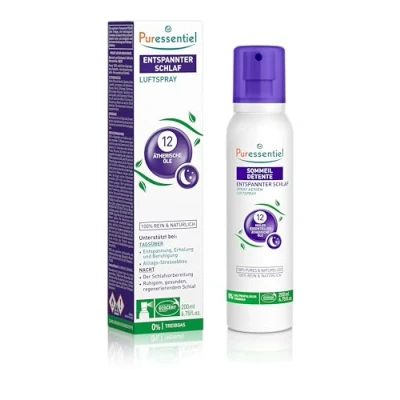 Abbildung von Puressentiel Schlaf gut und Entspannung Luftspray mit 12 ätherischen Ölen Hilft, Spannungen zu beruhigen 200 ml