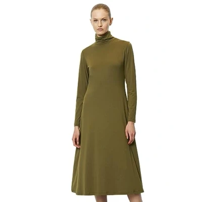 Abbildung von Marc O&#039;Polo LONG Sleeve Turtle NECK Jerseykleid, Damen, Größe: Medium, Forest floor