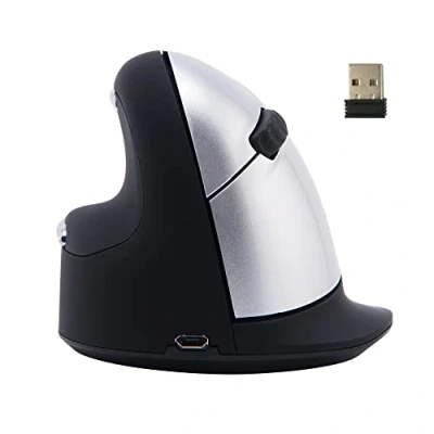 Abbildung von R Go Tools HE Maus, Ergonomische Design, Vertikale Maus Für Linkshänder, Groß (Handlänge über 185mm), Drahtlose, Windows, Mac, Linux, Schwarz, RGOHELELAWL