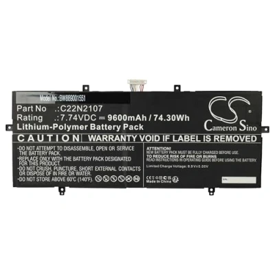 Abbildung von vhbw Akku Ersatz für Asus C22N2107 Notebook (9600 mAh, 7,74 V, Li Polymer)